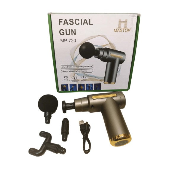 MXTOP Facial Massage Gun, 6 Speed Levels, Variable Frequency Vibration, Post-Exercise Muscle Massager, MP-720 BLACK