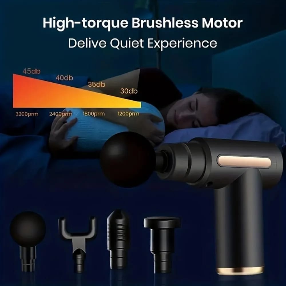 MXTOP Facial Massage Gun, 6 Speed Levels, Variable Frequency Vibration, Post-Exercise Muscle Massager, MP-720 BLACK